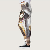 Waschbär trinkt Eiskaffee Leggings (Links)