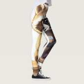 Waschbär trinkt Eiskaffee Leggings (Rechts)