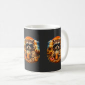 Waschbär trinkt Eiskaffee Lustiges Tier-Meme Kaffeetasse (VorderseiteRechts)