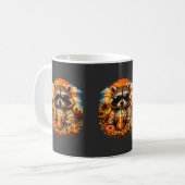Waschbär trinkt Eiskaffee Lustiges Tier-Meme Kaffeetasse (Vorderseite Links)