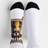 Waschbär trinkt Eiskaffee Socken (Oben)