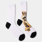 Waschbär trinkt Eiskaffee Socken (Rechts)