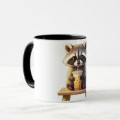 Waschbär trinkt Eiskaffee Tasse (Vorderseite Links)