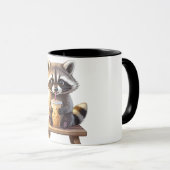 Waschbär trinkt Eiskaffee Tasse (VorderseiteRechts)