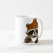Waschbär trinkt Tasse Kaffee Tasse Geschenkidee (VorderseiteRechts)