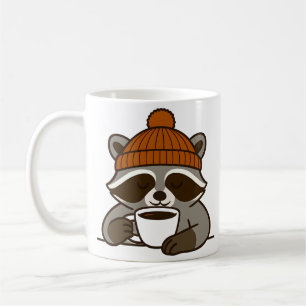 Waschbär trinkt Tasse Kaffee Tasse Geschenkidee 