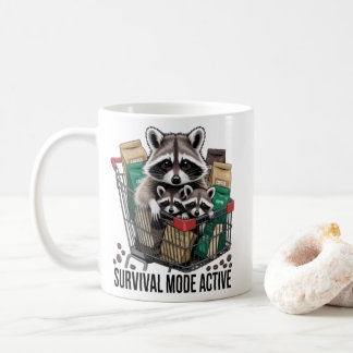 Waschbär-Überlebensmodus-aktiver Becher - Lustige Kaffeetasse