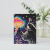 Waschbär und ein Pilz Postkarte (Stehend Vorderseite)