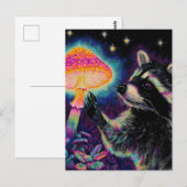 Waschbär und ein Pilz Postkarte (Vorne/Hinten)
