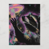 Waschbär und Pilz Postkarte (Vorderseite)