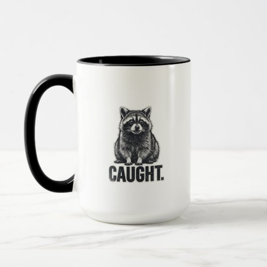 Waschbär Unfug dunkel Tasse (Links)