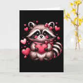 Waschbär Valentinsherzen Karte (Gelbe Blume)