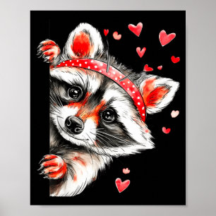 Waschbär Valentinstag Lustiger Wilder Waschbär Lie Poster