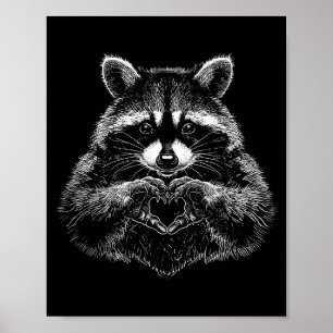 Waschbär Valentinstag Lustiger Wilder Waschbär Lie Poster