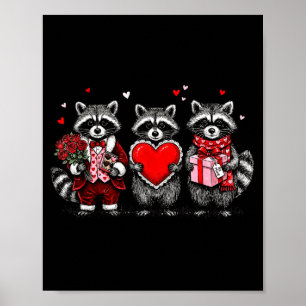 Waschbär Valentinstag Lustiger Wilder Waschbär Lie Poster