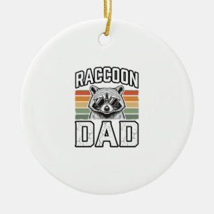 Waschbär-Vater Vintage-Gravur Retro-Vector-Design_ Keramik Ornament
