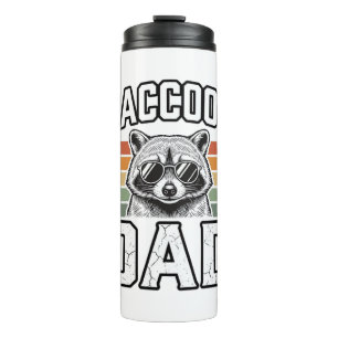 Waschbär-Vater Vintage-Gravur Retro-Vector-Design_ Thermosbecher