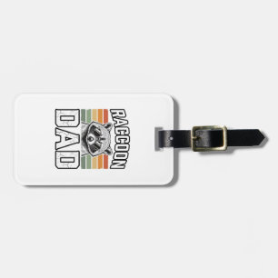 Waschbär-Vater Vintage-Gravur Retro-Vektor-Design_ Gepäckanhänger