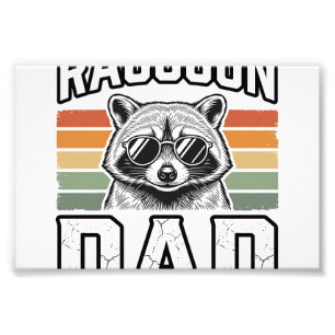 Waschbär-Vater Vintage-Gravur Retro-Vektordesign_ Fotodruck