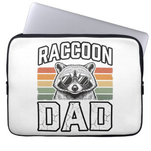 Waschbär-Vater Vintage-Stich Retro-Vector-Design_ Laptopschutzhülle