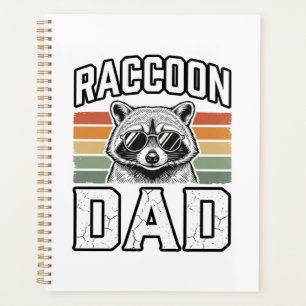 Waschbär-Vater Vintage-Stich Retro-Vector-Design_ Planer