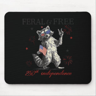 Waschbär verwildert, aber Amerika 250-Jahres-Jubil Mousepad