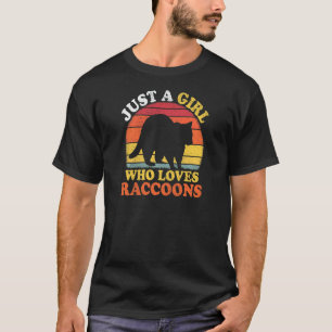 Waschbär Vintage Nur Ein Mädchen Das Waschbären Ma T-Shirt