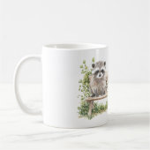 Waschbär Vogel auf Bank Beste Freunde Für Immer Kaffeetasse (Links)