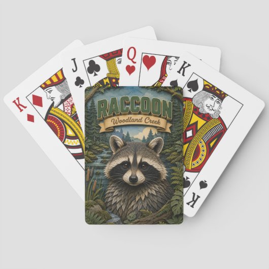 Waschbär-Waldkrebs POPCUT Spielkarten (Rückseite)