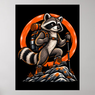 Waschbär-Wanderer – Wilde Pfade Poster