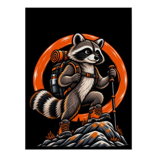 Waschbär-Wanderer – Wilde Pfade Poster (Vorderseite)