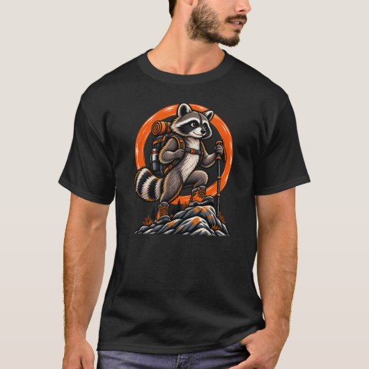 Waschbär-Wanderer – Wilde Pfade T-Shirt (Vorderseite)