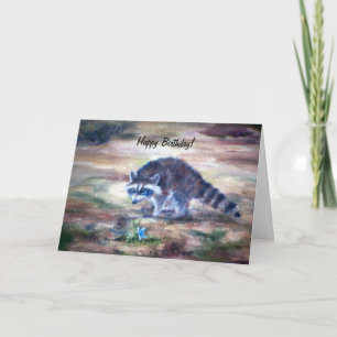 Waschbär, was dieses Birtday ist Karte