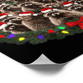 Waschbär-Weihnachtsbaum-Lichter-Pyjama-Waschbär-Fa Poster (Ecke)