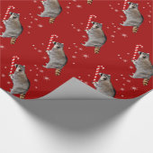 Waschbär-WeihnachtsPackpapier Geschenkpapier (Ecke)