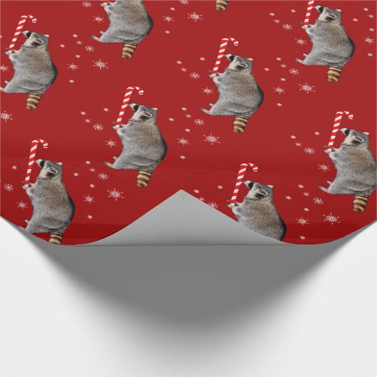 Waschbär-WeihnachtsPackpapier Geschenkpapier (Ecke)