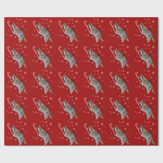 Waschbär-WeihnachtsPackpapier Geschenkpapier (Flach)