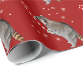 Waschbär-WeihnachtsPackpapier Geschenkpapier (Rolleneckpunkt)