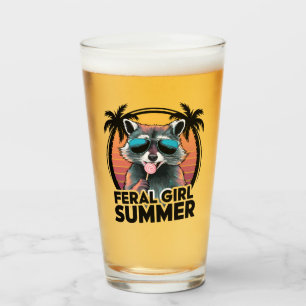 Waschbär Wilde Mädchen Sommer Vintage Opossum Lieb Glas