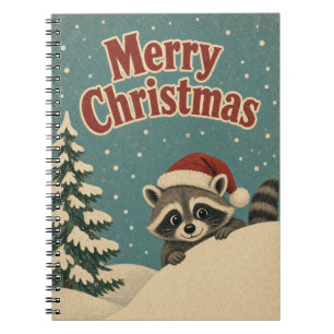 Waschbär-Winterdrift-Tier-Weihnachten Notizblock