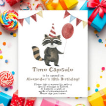 Waschbär-Zeitkapsel 1. Geburtstag