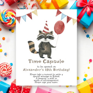 Waschbär-Zeitkapsel 1. Geburtstag Poster