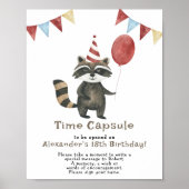 Waschbär-Zeitkapsel 1. Geburtstag Poster (Vorne)