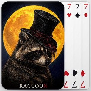 Waschbär-Zylinder-Gotischer Surrealismus Spielkarten