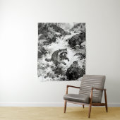 Waschbärbach-Teppich | Wald-Wildtier-Kunst Wandteppich (Beispiel)
