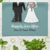 Waschbären, die Braut und Bräutigam mit Handtuch (Gefaltet)