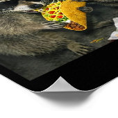 Waschbären essen Taco lustiger Müll-Panda Essen  Poster (Ecke)