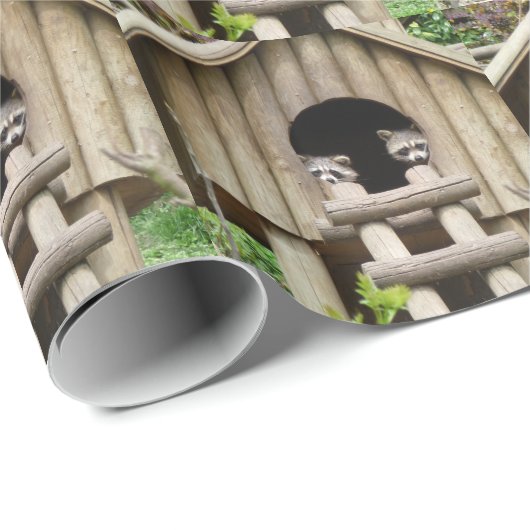 Waschbären Geschenkpapier (Rolleneckpunkt)