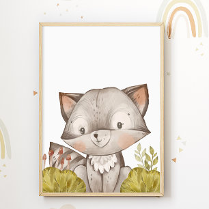 Waschbären Kinderzimmer Druck Süßes Tier Poster