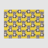 Waschbären-Muster-Design Gelb Seidenpapier (Vorderseite)
